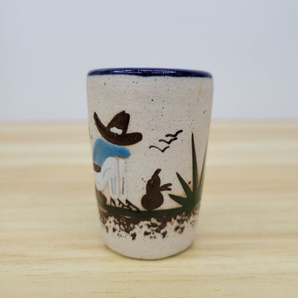 Vintage Tonala Mexico Pottery Shot Glass - Picture 9 of 12
